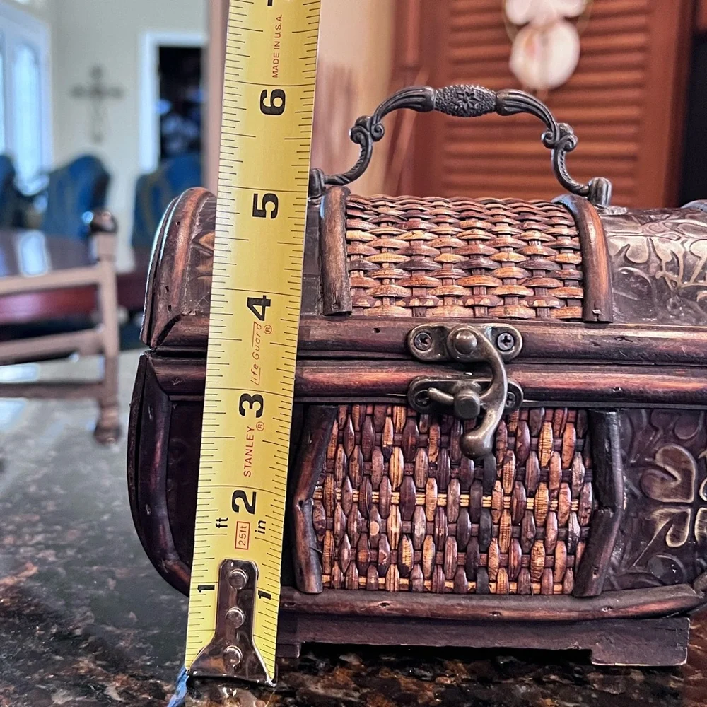 Vintage Small Wooden Trinket Chest